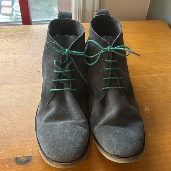 ???Rogue suede chukka boots lace up charcoal gray green size 12